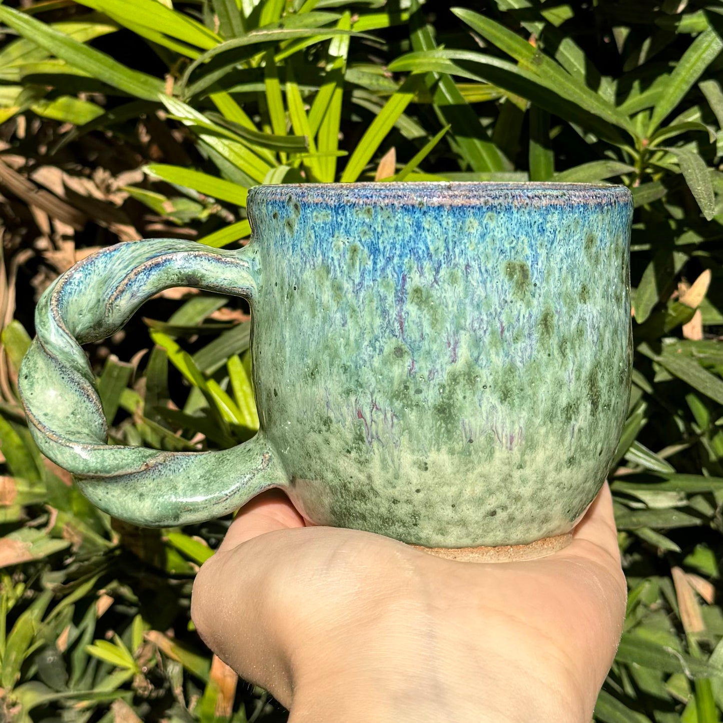 Green Speckled Mug 12 oz