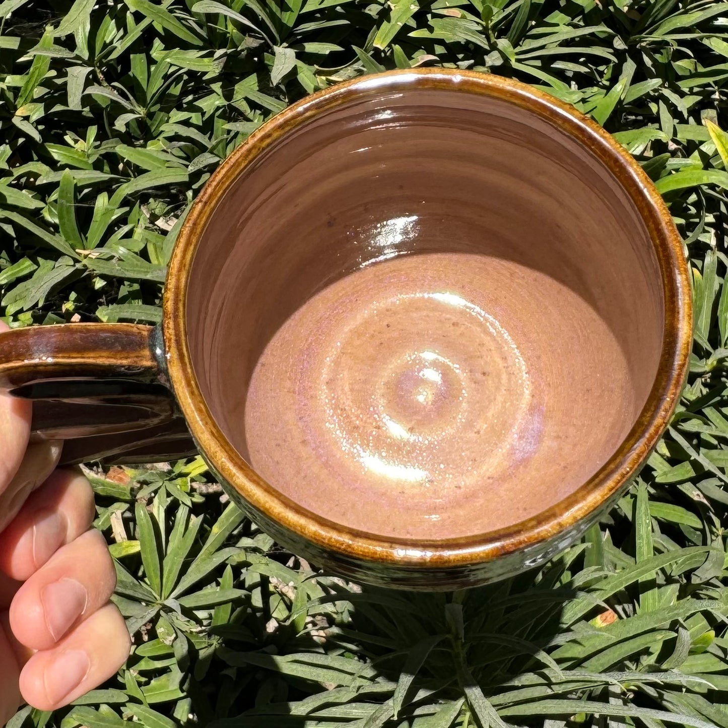 Brown with Pink Wavy Mug 12 oz