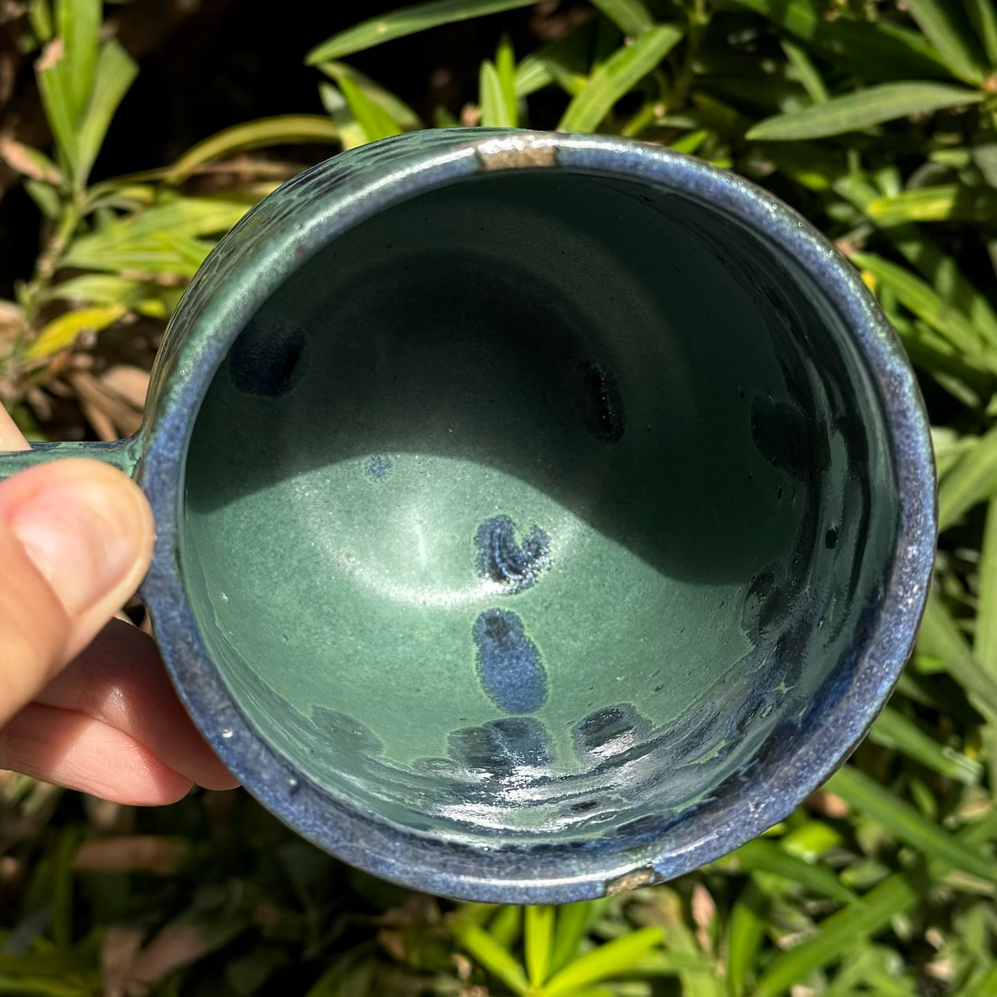 Green with Blue Dots Mug 16 oz