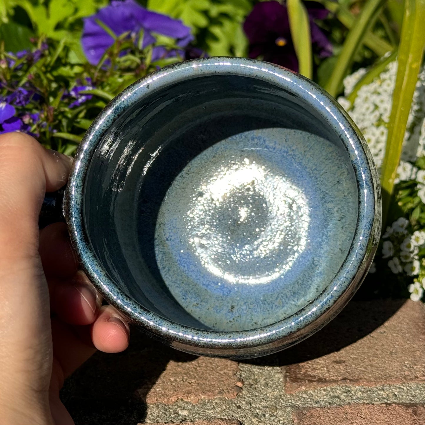 Blue and Black Wavy Mug 16 oz