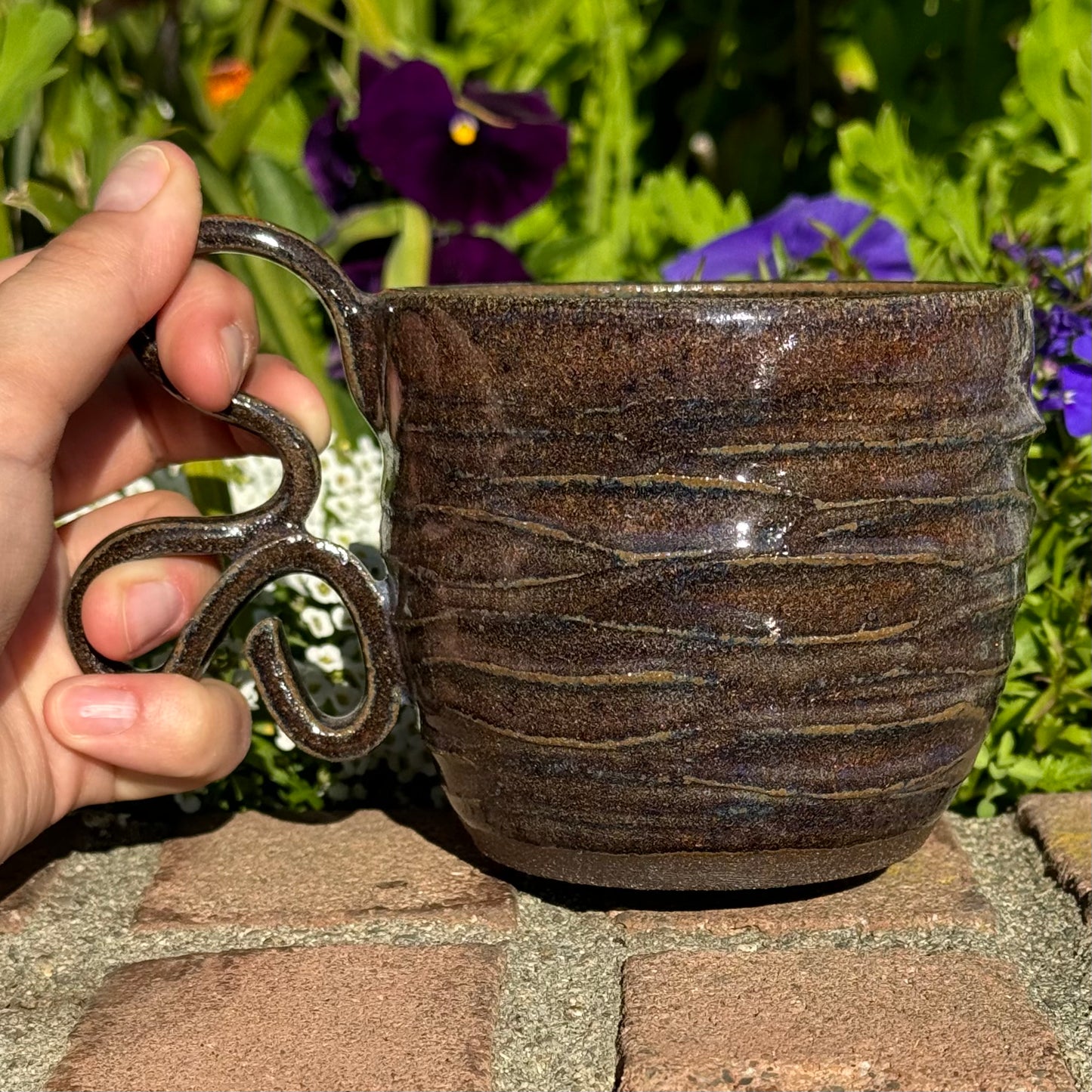 Brown Textured Mug 16 oz