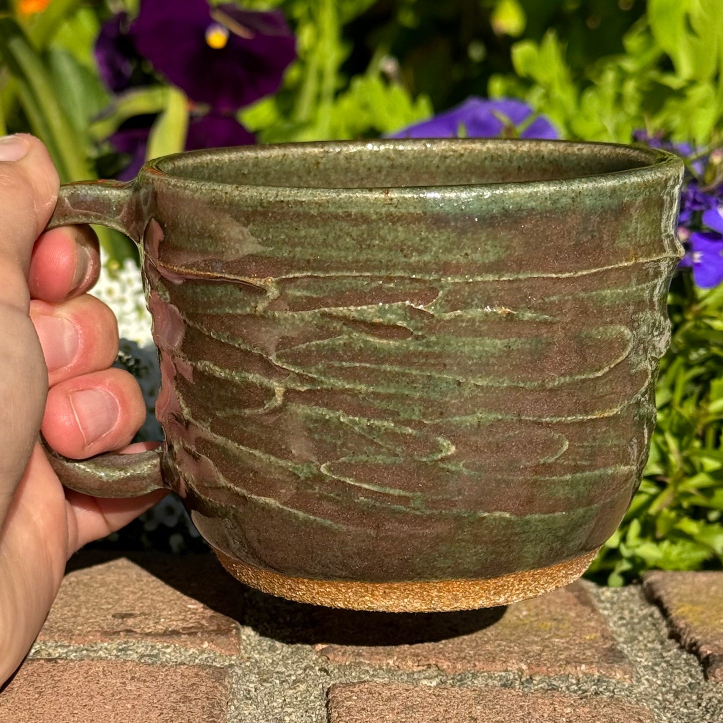 Green Textured Mug 12 oz