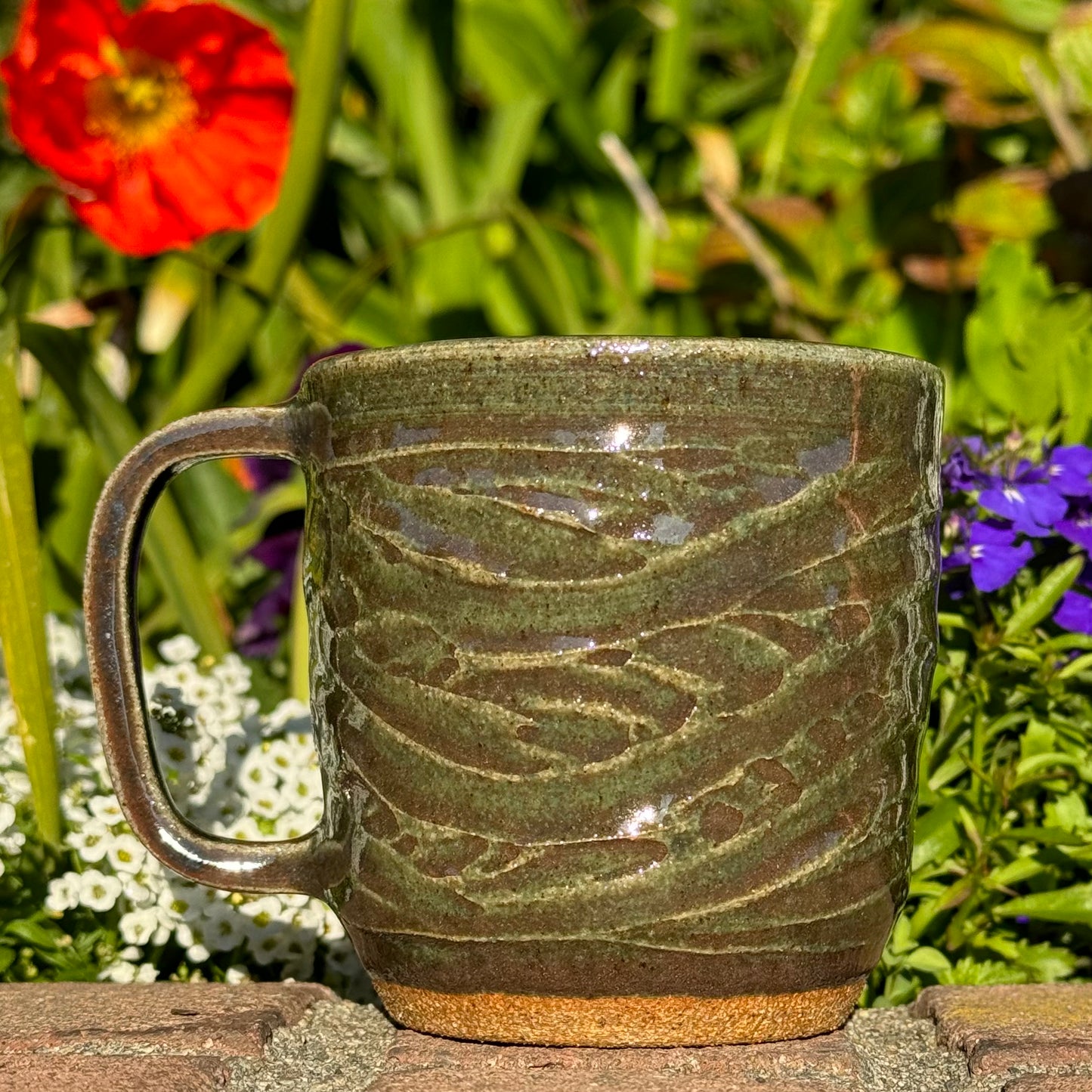 Green Textured Mug 12 oz