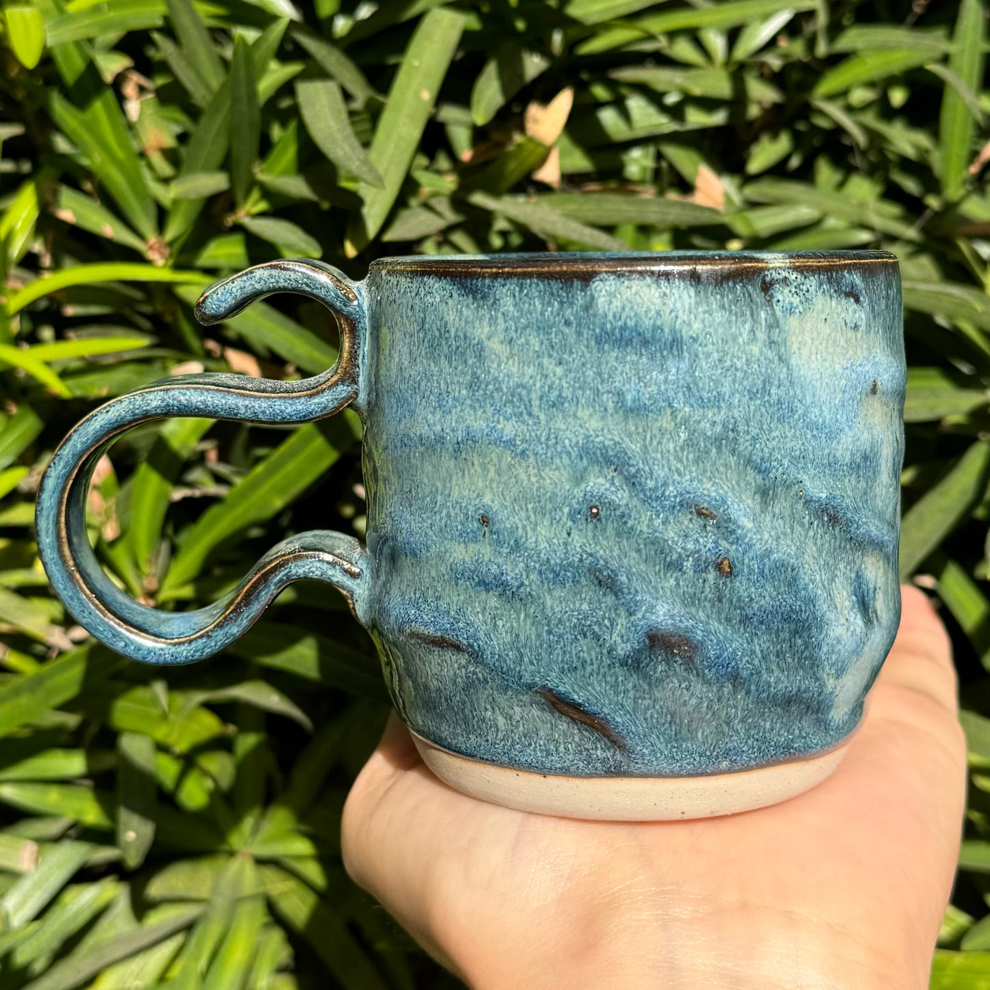 Blue and Black Wavy Mug 9 oz