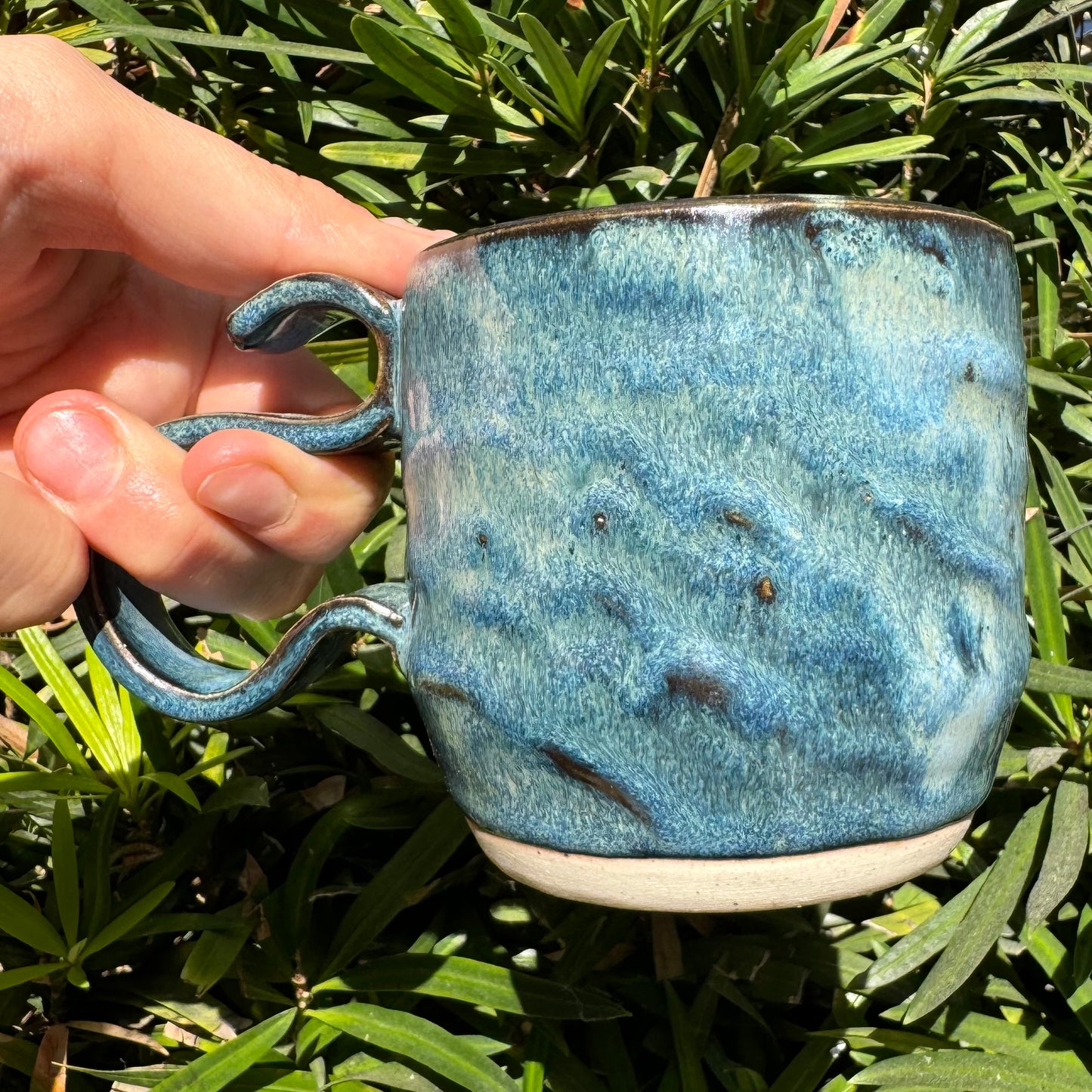 Blue and Black Wavy Mug 9 oz