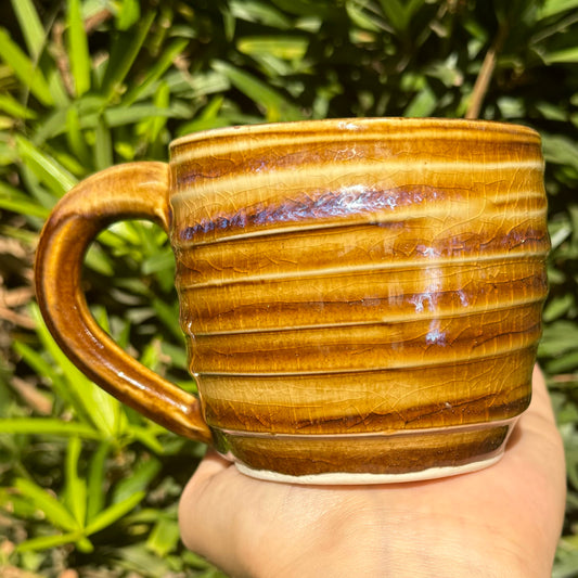 Amber Mug with Stripes 8 oz