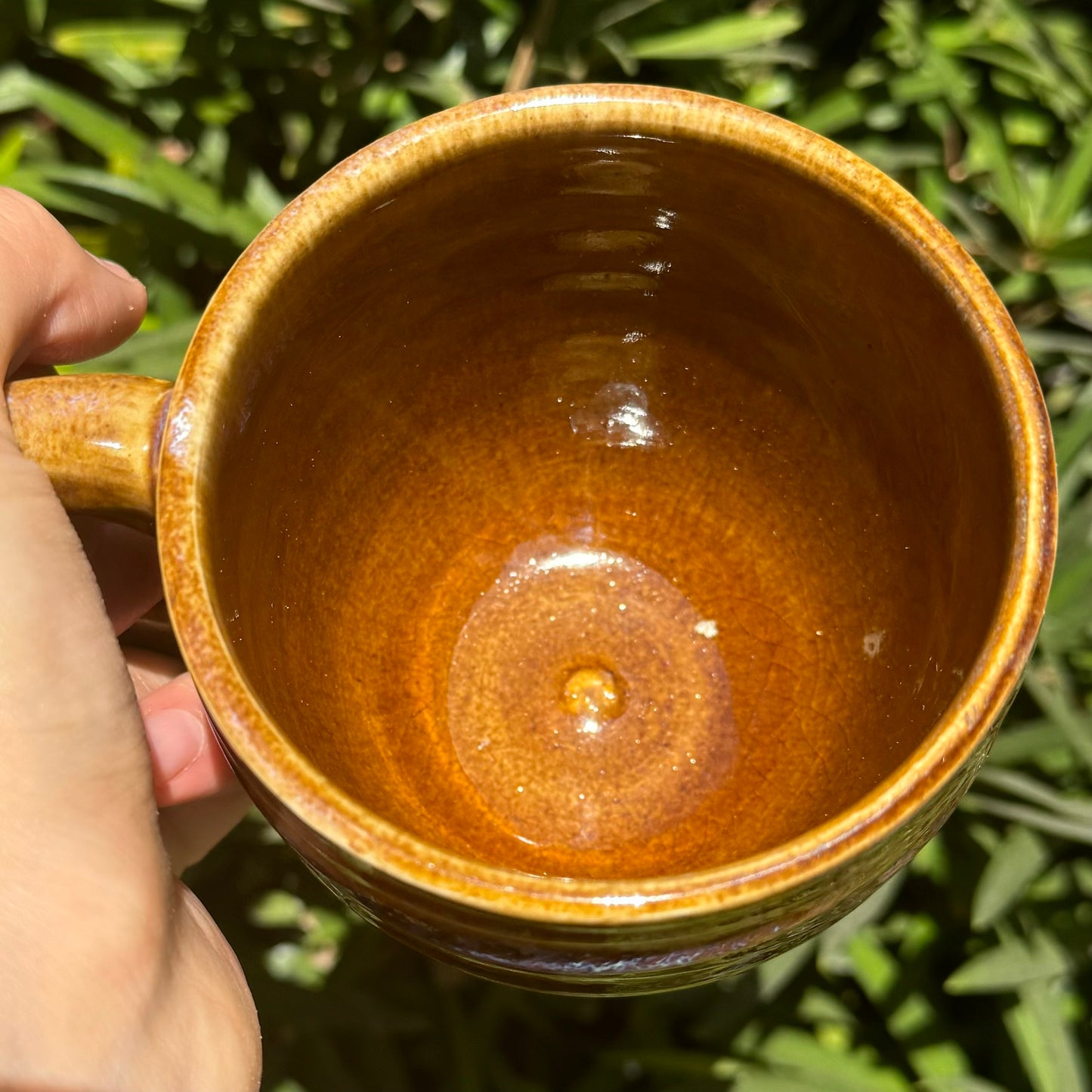 Amber Mug with Stripes 8 oz