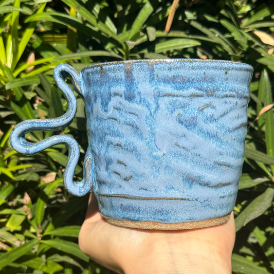 Blue Wavy Mug 12 oz