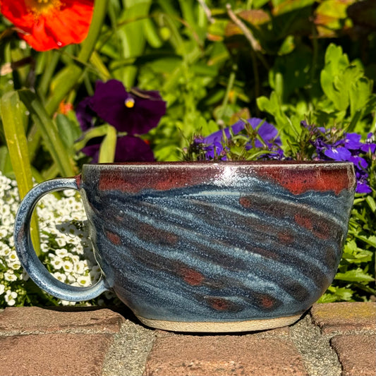 Blue and Red Textured Mug 20 oz