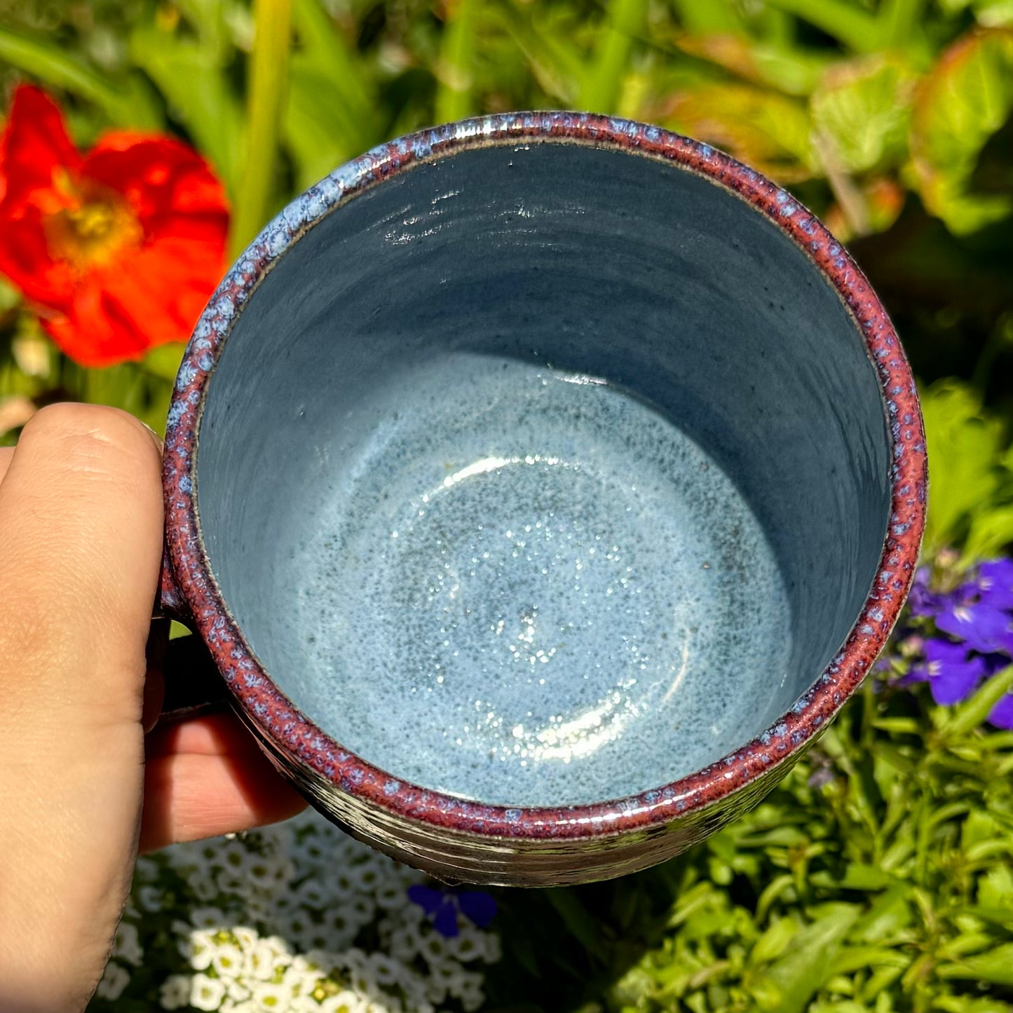 Blue and Red Wavy Mug 16 oz