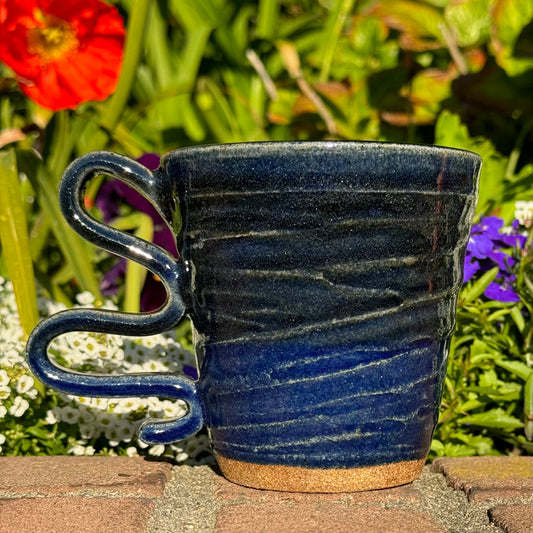 Blue Textured Mug 15 oz